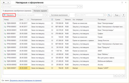 1с erp отчет по заказам поставщикам