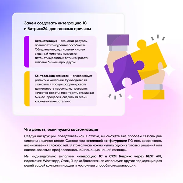 Главные причины создания интеграции 1С и Битрикс24